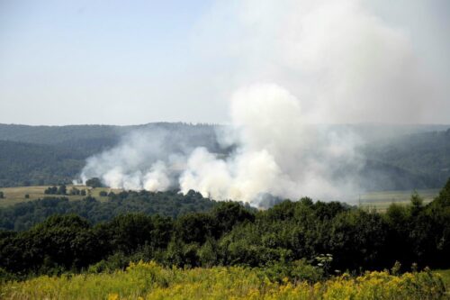 pożar gospodarstwa, świętokrzyskie, Kolonia Grzybów, straż pożarna, gowin, pomorze