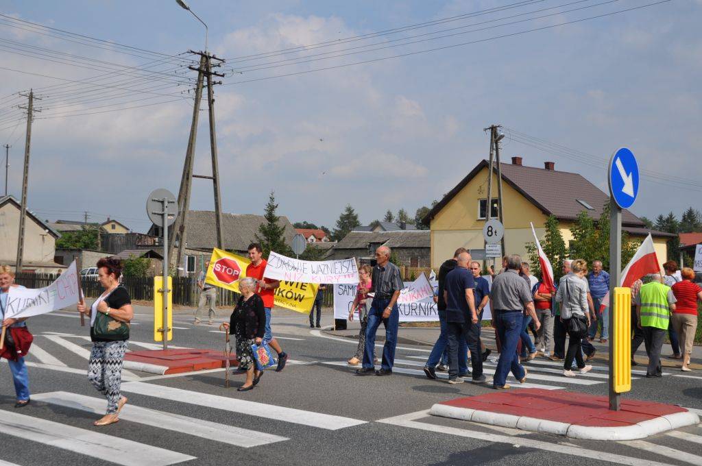 drób, Mława, protest, blokada drogi nr 7, protest mieszkańców, mławski, produkcja drobiu