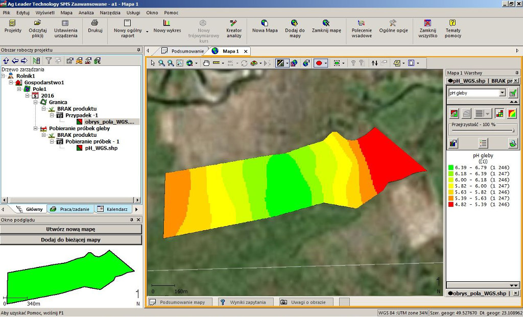 mapa, program SMS Ag Leader