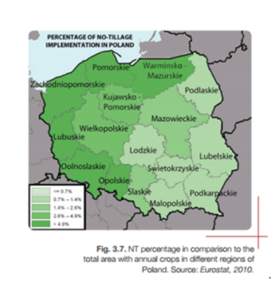 uprawa bezorkowa, Polska, mapa