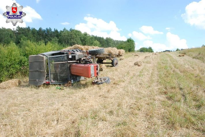 wypadek, żniwa, policja, lubelskie, ciągnik upadł na chłopca