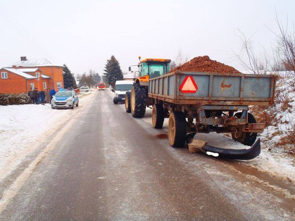 wypadek, zniszczone maszyny rolnicze, policja, Sandomierz, Kuźnia Raciborska