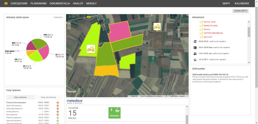 system 365Activ, 365FarmNet, FarmNet, rolnictwo precyzyjne, rejestracja danych, aplikacja 365Active