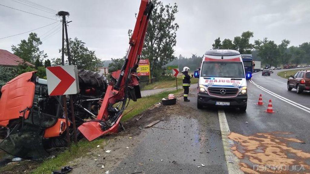 wypadek, traktor, ciągnik, policja, lubelskie, świętokrzyskie