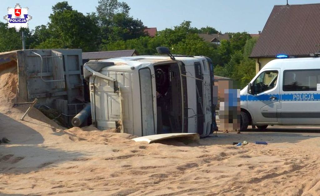 wypadek, policja, lubelskie,, warmińsko-mazurskie, pszenica, otręby