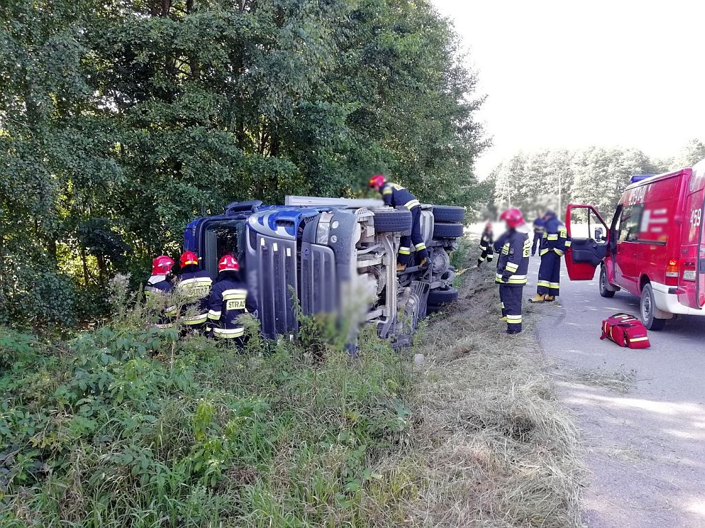 wypadek, policja, lubelskie,, warmińsko-mazurskie, pszenica, otręby