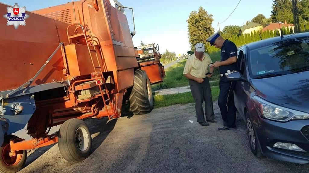 wypadek, policja, lubelskie, KMP Zamość, wypadek z udziałem kombajnu