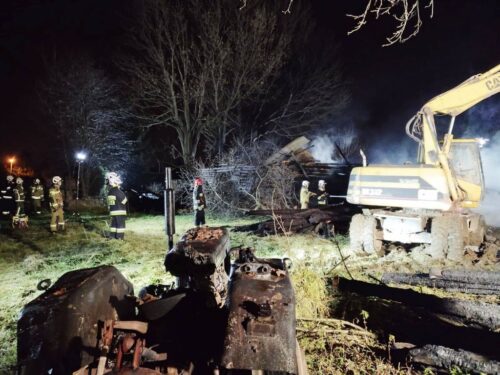 pożar stodół, Barcice, powiat nowosądecki, KM PSP Nowy Sącz