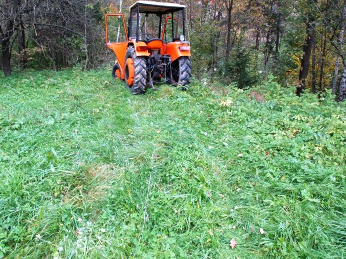 Zderzenie pojazdów było tak silne, że traktor rozpadł się na dwie części, a auto osobowe wpadło do rowu