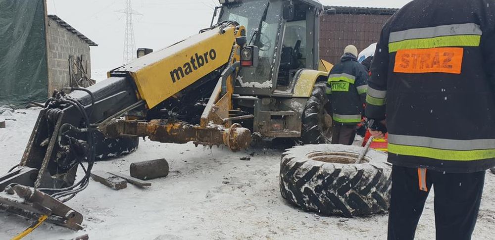 wypadek, śmierć rolnika, osp w nowej karczmie, śmierć młodego rolnika