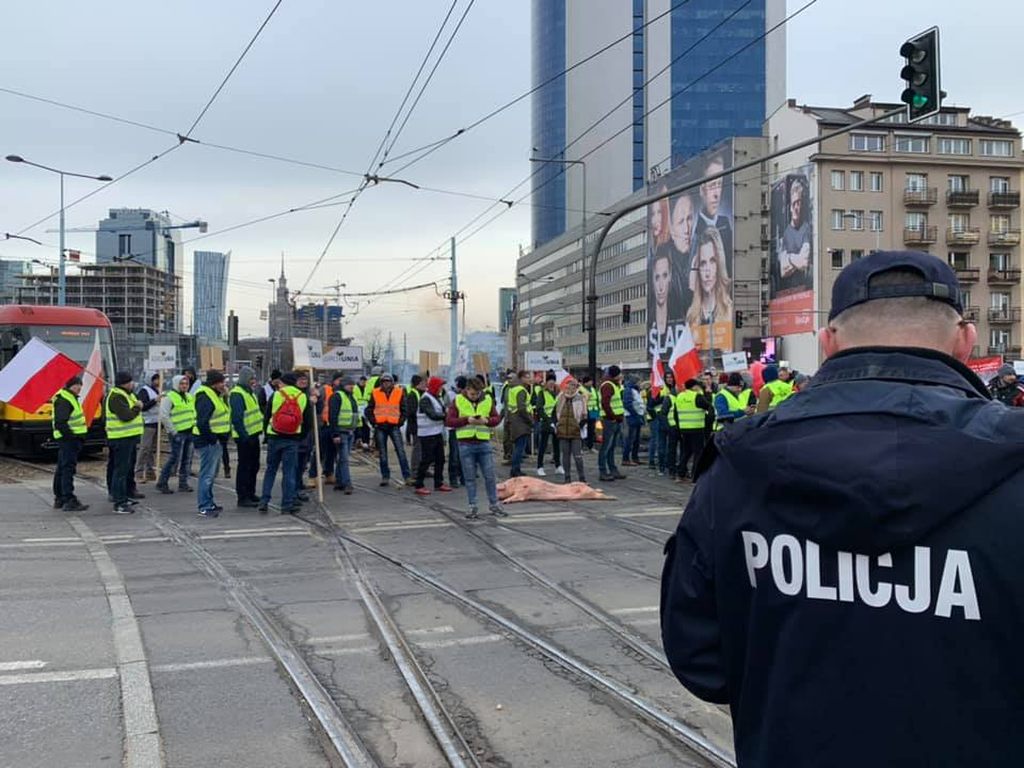 manifestacja rolników w Warszawie, protest, AGROunia, Warszawa, Michał Kołodziejczak