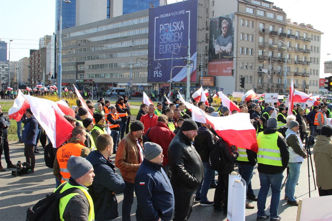 manifestacja rolników w Warszawie, protest, AGROunia, Warszawa, Michał Kołodziejczak