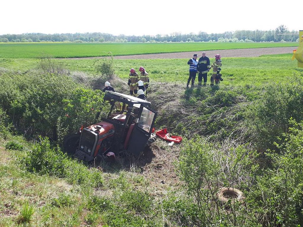 wypadek, pociąg uderzył w traktor, policja, opolskie