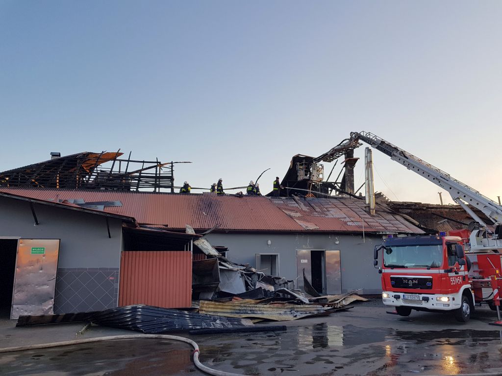 pożar ubojni, włodawa, KP PSP Włodawa, trzoda chlewna, bydło