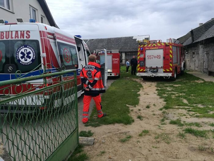tragedia w gospodarstwie, wypadek w gospodarstwie, Łaszew Rządowy, bochnia