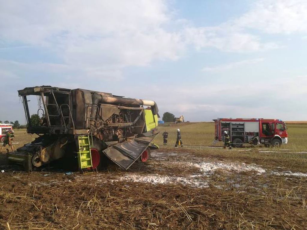 pożary w gospodarstwach, pożary zbóż, pożary na polach, pożary maszyn rolniczych
