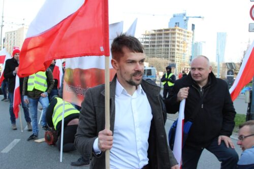 manifestacja rolników w Warszawie, protest, AGROunia, Warszawa, Michał Kołodziejczak