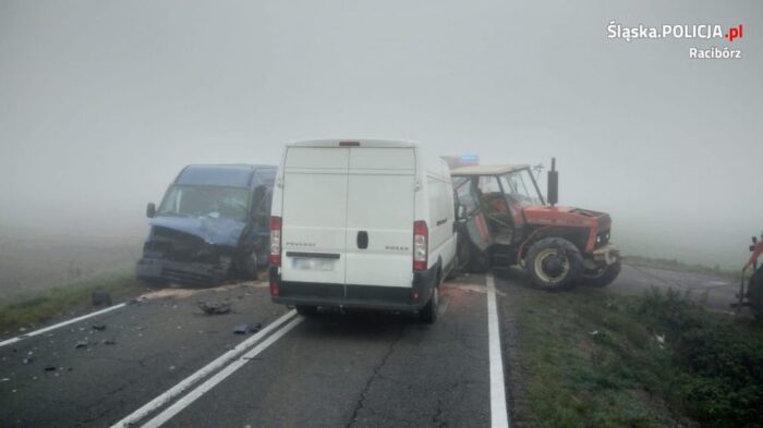 wypadki z udziałem ciągników, wypadki drogowe, droga wojewódzka 416, KPP w Raciborzu
