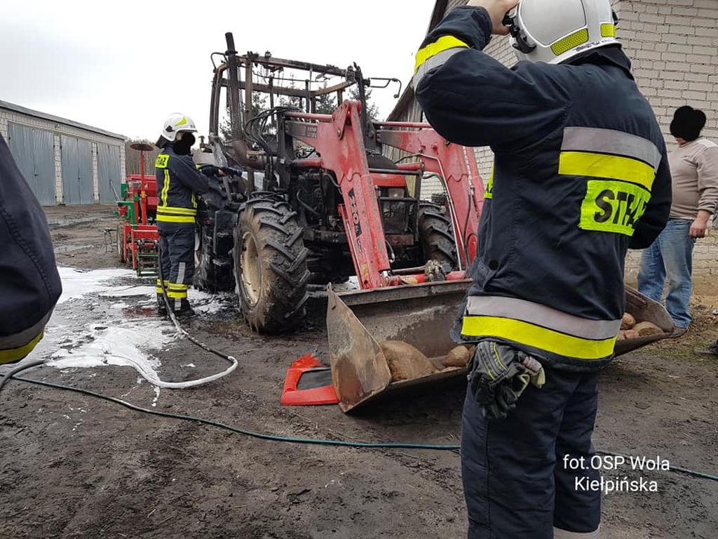 wypadki z udziałem ciągników rolniczych, wypadki na drogach, pożar traktora, marynino, lipnica mała