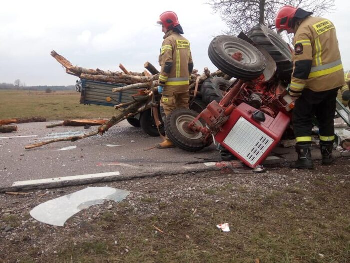 wypadki z udziałem ciągników rolniczych, wypadki na drogach, Zabłudowo, powiat białostocki
