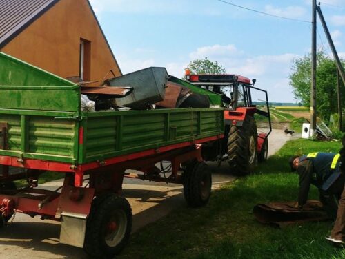 osp ścinawa mała, zbiórka złomu, strażacy, pieniądze