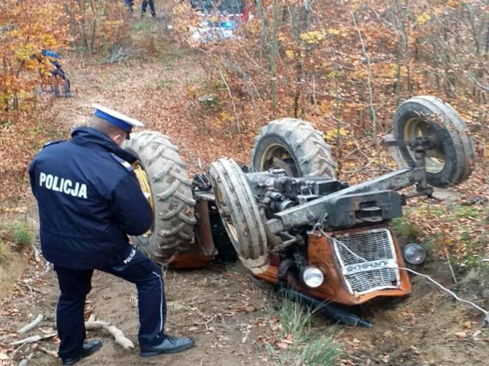 wypadek, pomorskie, policja, wypadek w klonowie dolnym, śmierć rolnika