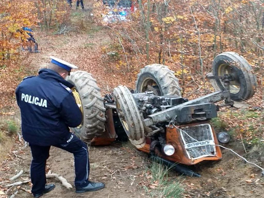 wypadek, pomorskie, policja, wypadek w klonowie dolnym, śmierć rolnika