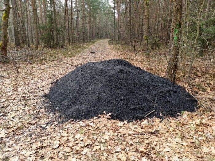 asfalt w lesie, Nadleśnictwo Chrzanów, Lasy Państwowe