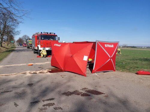 wypadki z udziałem ciągników rolniczych, wypadki na drogach, Żabowo, Osiek