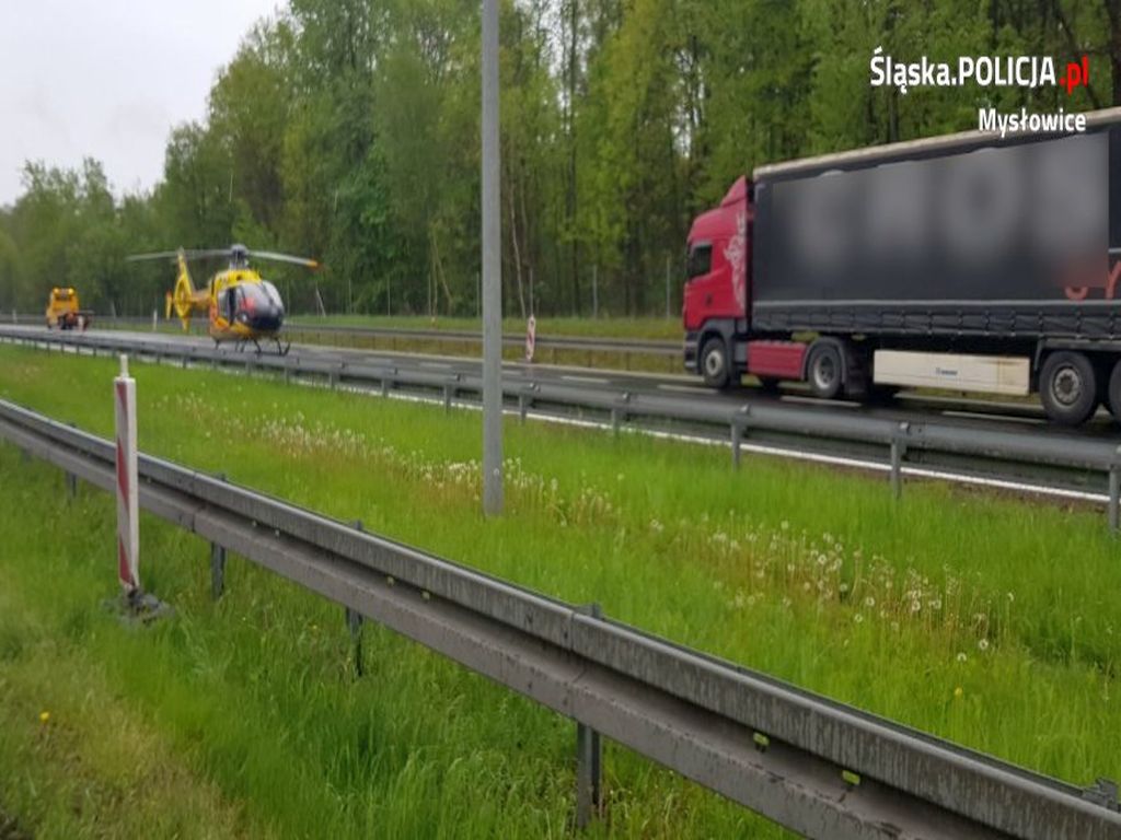 zderzenie ciężarówek, wozy asenizacyjne, autostrada a4, KMP Mysłowice