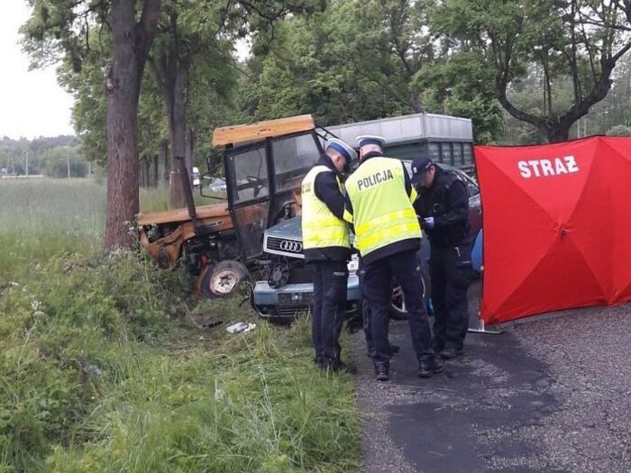 wypadki z udziałem ciągników rolniczych, wypadki na drogach, Kąty Walichnowskie, powiat wieruszowski