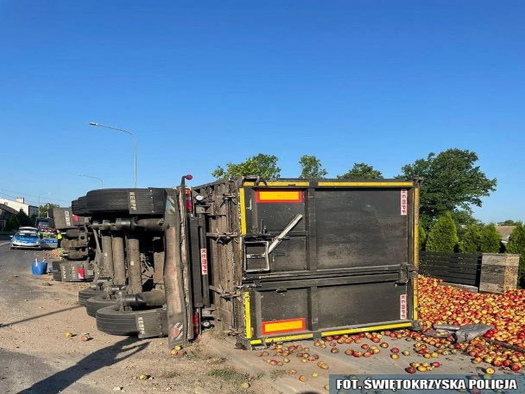 transport jabłek, Sułków , powiat włoszczowski, KPP Włoszczowa