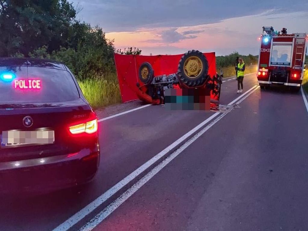 wypadki z udziałem ciągników rolniczych, wypadki na drogach, Dorohucza, powiat świdnicki