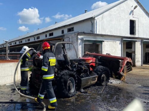 pożar ładowarki, Urbanowice, powiat kędzierzyńsko-kozielski, KP PSP Kędzierzyn Koźle