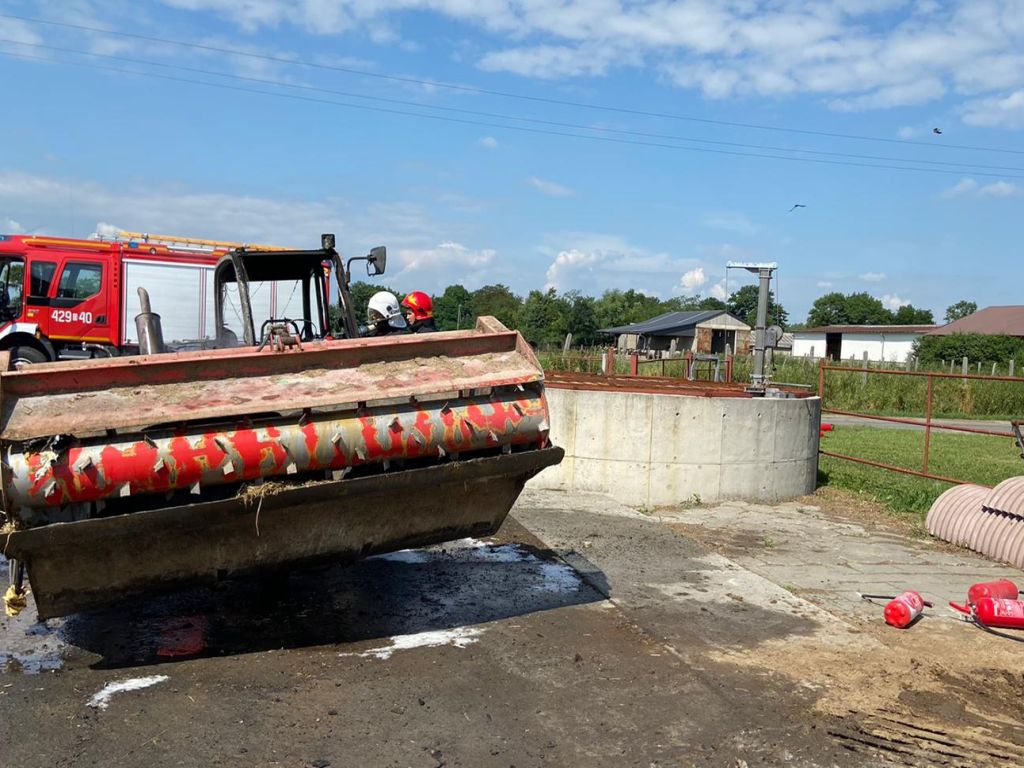 pożar ładowarki, Urbanowice, powiat kędzierzyńsko-kozielski, KP PSP Kędzierzyn Koźle