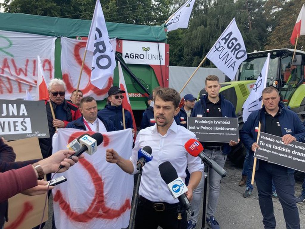 protesty rolników, blokada dróg, agrounia, Michał Kołodziejczak