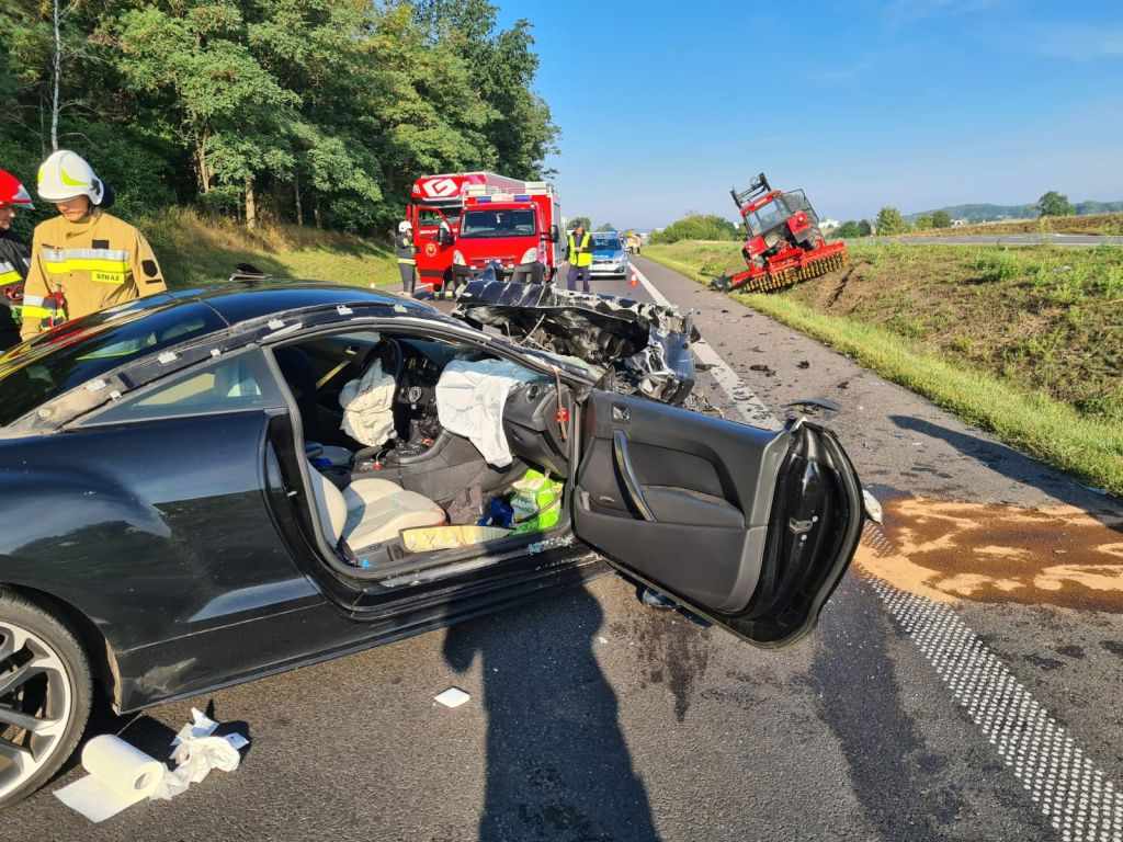 wypadek, ciągnik, peugot, szamotuły