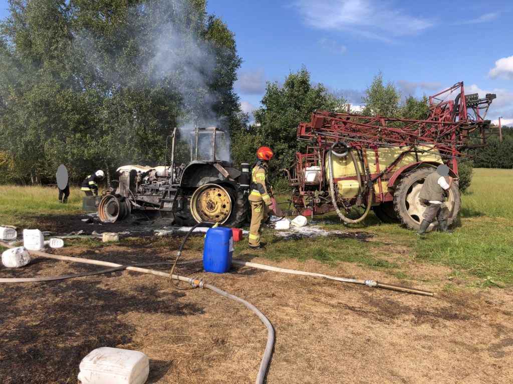 pożar, ciągnik, traktor