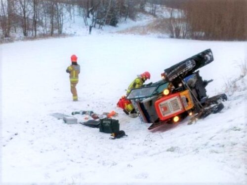 ciągnik, wypadek traktor