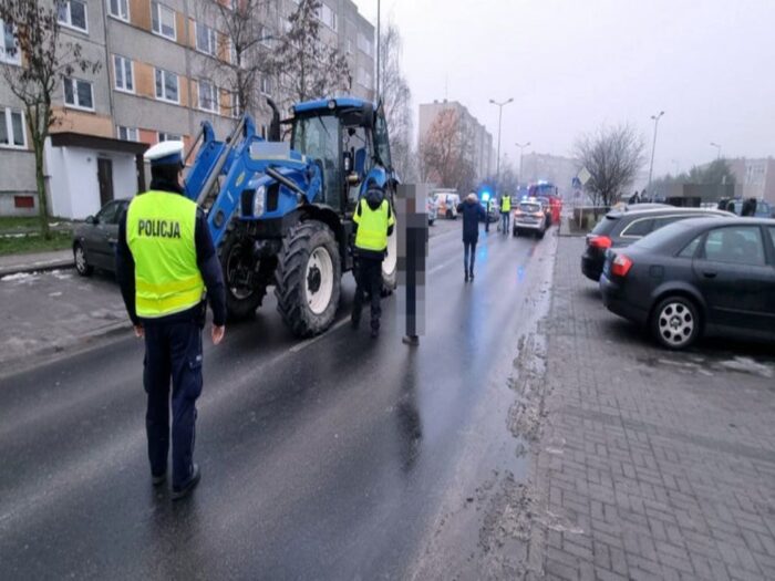 wypadki z udziałem ciągników, Golub Dobrzyń, potrącenie na pasach, KPP Golub-Dobrzyń