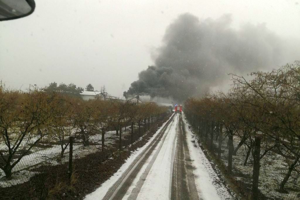 pożar pieczarkarni, Sławaciek Stary, powiat bialski, KM PSP Biała Podlaska