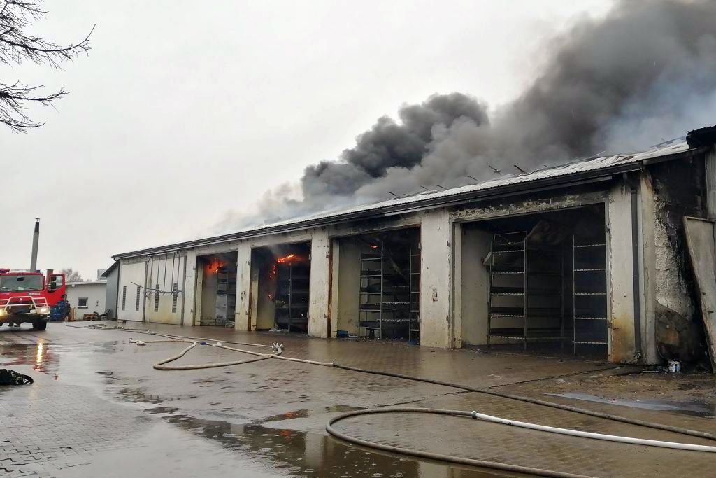 pożar pieczarkarni, Sławaciek Stary, powiat bialski, KM PSP Biała Podlaska