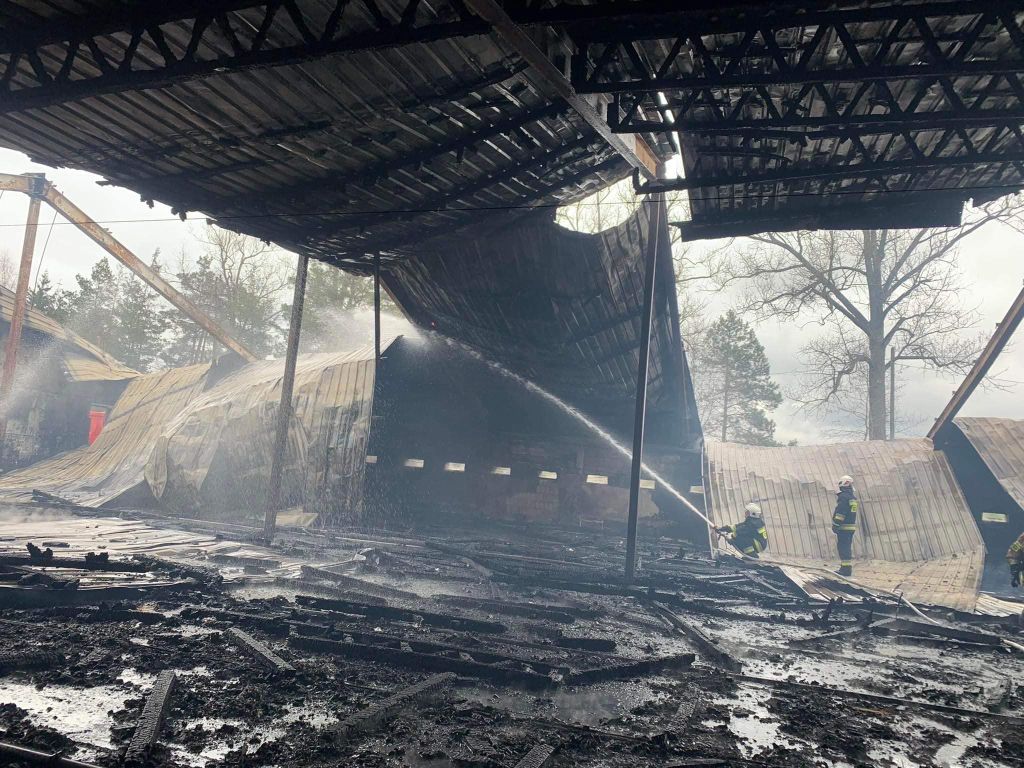 pożary w gospodarstwach, pożar na fermie drobiu, Obrzynowo, powiat kwidzyński, Ruska Wieś