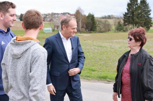 Donald Tusk, ceny nawozów, Korczyn