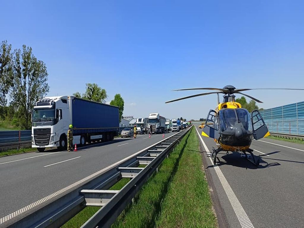 transport zboża, Krapkowice, autostrada A4, KP PSP Krapkowice