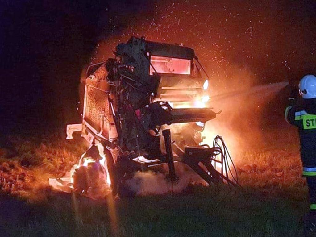 pożary maszyn rolniczych, powiat bialski, Biała Podlaska, Krzywowólka