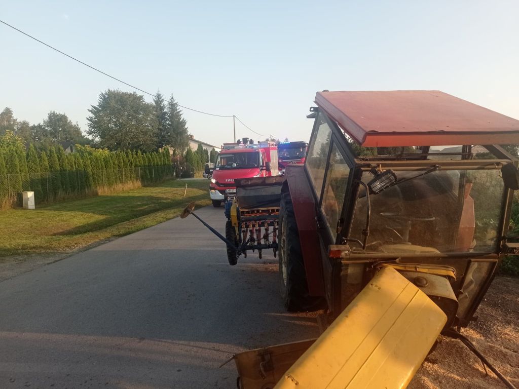 wypadki z udziałem ciągników rolniczych, traktor rozpadł się na pół, Moroczyn, Marcin Lebiedowicz