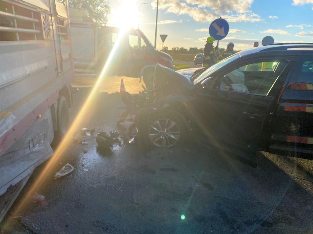 transport trzody chlewnej, Rembielin, powiat przasnyski, KP PSP Przasnysz