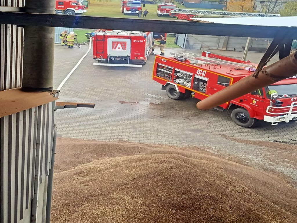 pożar suszarni na zboża, Kopalina, powiat namysłowski, Żmijewo-Ponki, powiat mławski
