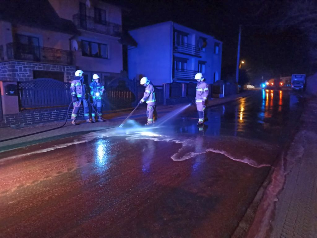 góra, kp psp jarocin, kpp jarocin, odpady poubojowe, odpady na drodze